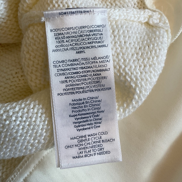 CHAPS White Knit crew neck sweater vest chiffon layer hem XL - Picture 12 of 14